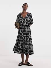 JD Williams Black Broderie Smock Dress - Image 1 of 4