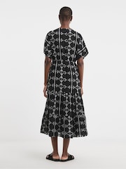 JD Williams Black Broderie Smock Dress - Image 2 of 4