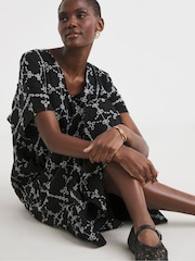 JD Williams Black Broderie Smock Dress - Image 4 of 4