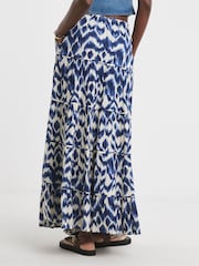 JD Williams Blue Crinkle Tiered Maxi Skirt - Image 3 of 4