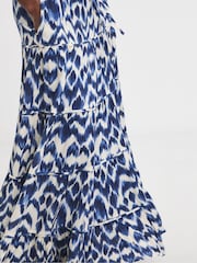 JD Williams Blue Crinkle Tiered Maxi Skirt - Image 4 of 4