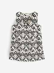JD Williams Black Mono/Floral Print Woven Vests 2 Pack - Image 7 of 8