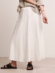 Anthology By JD Williams White Linen Mix Seam Detail Skirt - Image 1 of 5