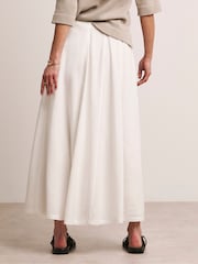 Anthology By JD Williams White Linen Mix Seam Detail Skirt - Image 3 of 5