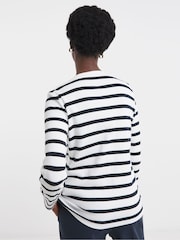 JD Williams 100% Cotton Crew Neck Striped Button Front Cardigan - Imagen 2 de 4