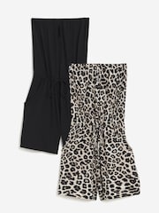 JD Williams Brown Bandeau Playsuits 2 Pack - Image 1 of 5