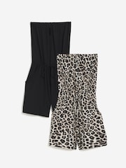 JD Williams Brown Bandeau Playsuits 2 Pack - Image 5 of 5