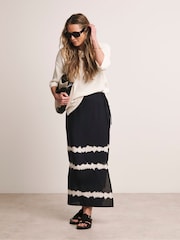 Anthology By JD Williams Blue Linen Wrap Front Skirt - Image 1 of 5