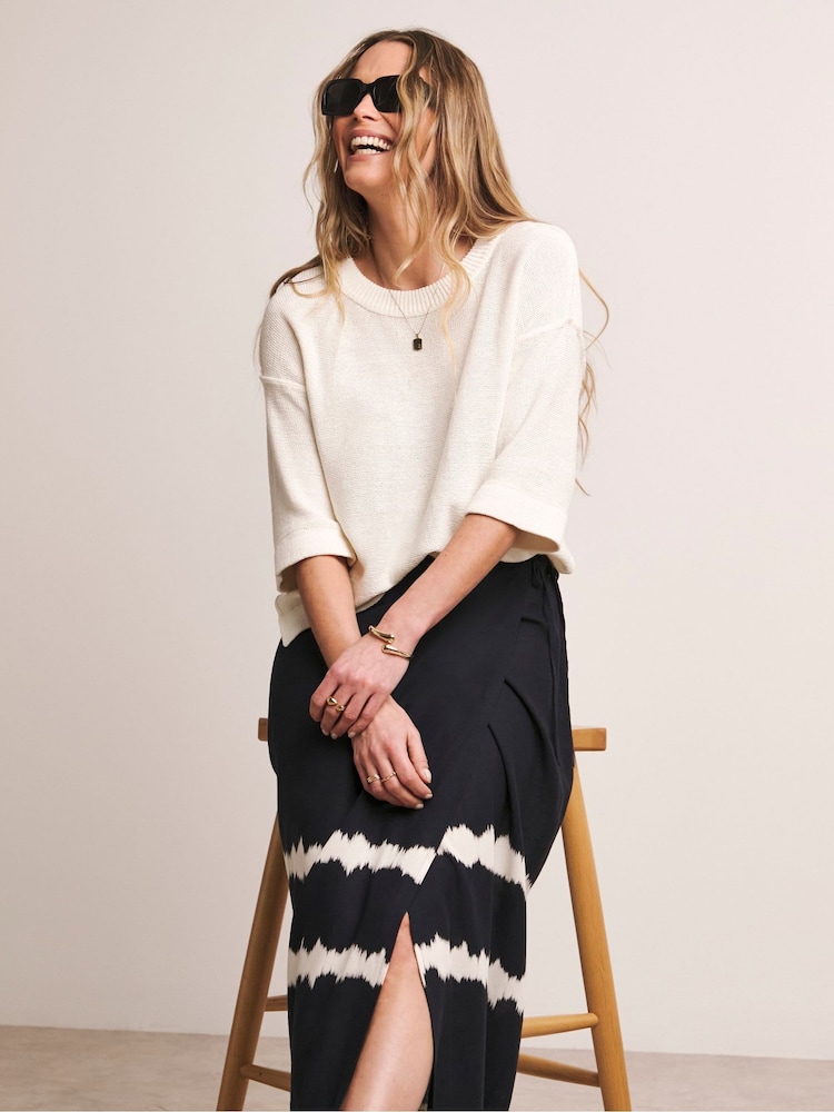 Anthology By JD Williams Blue Linen Wrap Front Skirt - Image 5 of 5