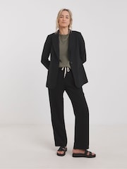 JD Williams Black Linen Mix Blazer - Image 3 of 4
