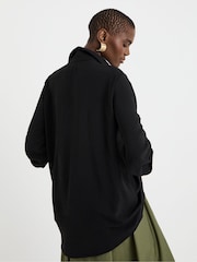 JD Williams Black Textured Fabric Collar Utility Popover Top - Image 2 of 4