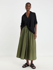 JD Williams Black Textured Fabric Collar Utility Popover Top - Image 3 of 4