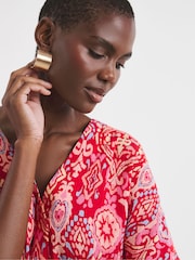 JD Williams Pink Crinkle Popover Top - Image 3 of 4