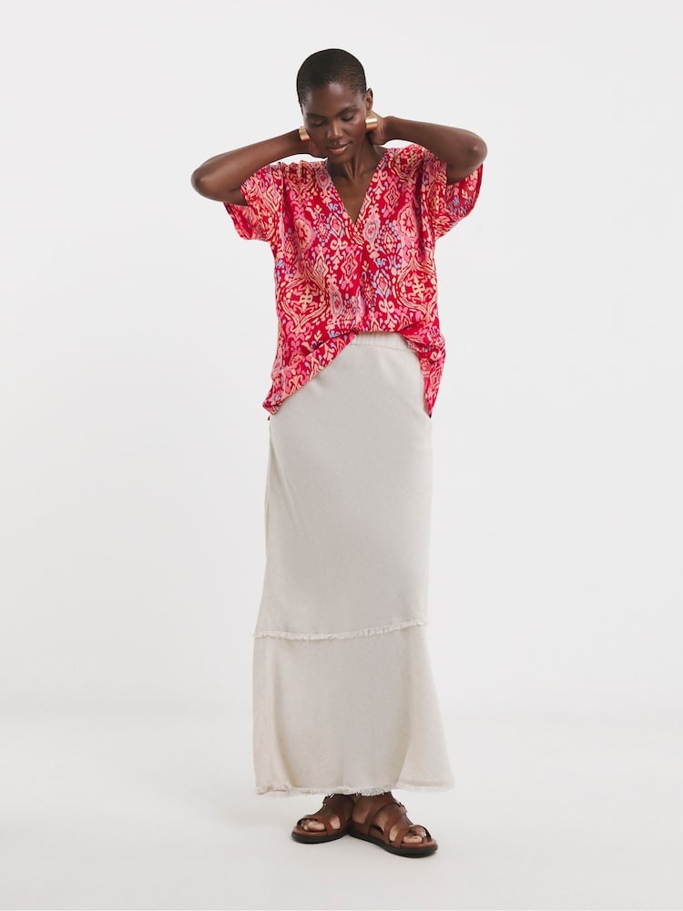 JD Williams Pink Crinkle Popover Top - Image 4 of 4