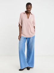 Rosa - JD Williams Textured Fabric Collar Utility Popover Top - Imagen 4 de 4