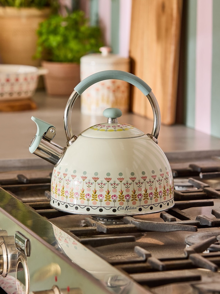 Cath Kidston Cream Painted Table Stovetop Kettle - Image 1 of 7 Cath Kidston Cream Painted Table Stovetop Kettle - Image 1 of 7