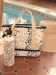 Cath Kidston Brown Leopard Picnic Tote and Bottle Set - Image 1 of 8