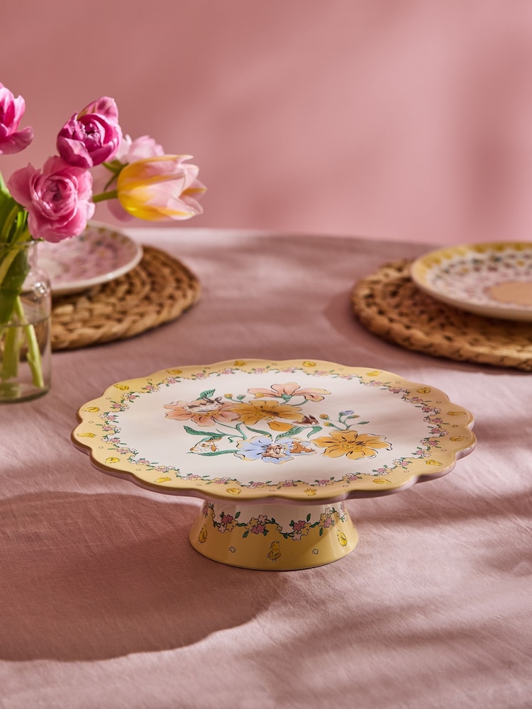 Cath Kidston Yellow Bunny Cake Stand - Image 1 of 4