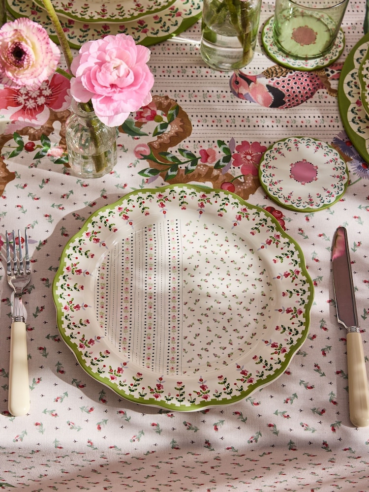 Cath Kidston Set of 2 Cream Spring Birds Dinner Plates - Image 2 of 4