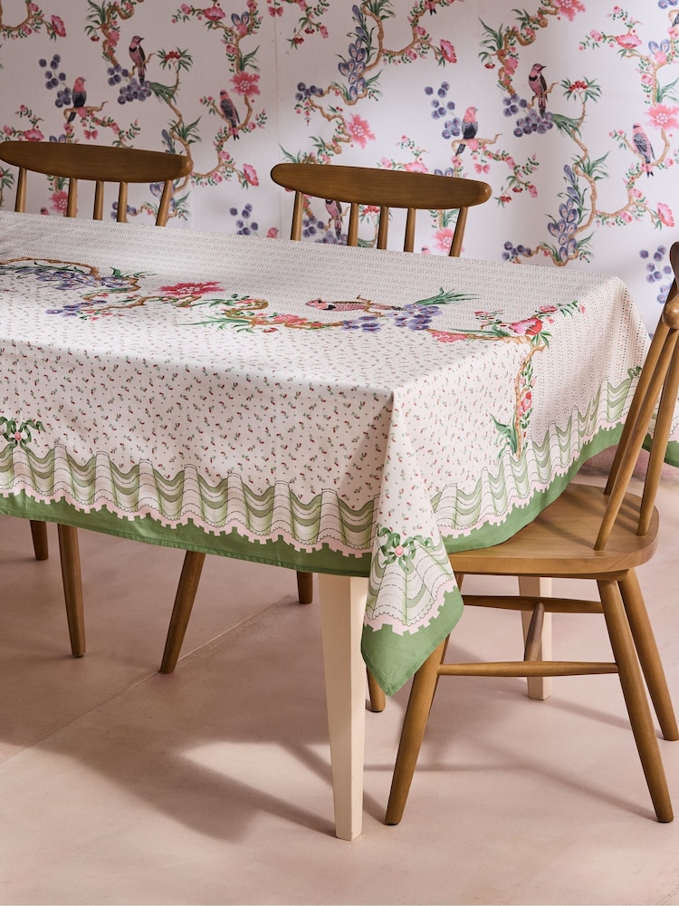 Cath Kidston Cream Spring Birds Tablecloth - Image 1 of 1