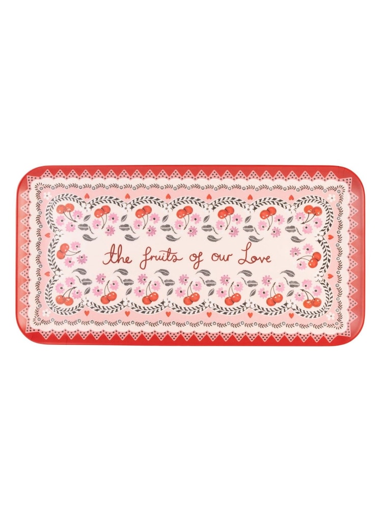 Cath Kidston Pink Cherry Melamine So2 Rectangular Platter - Image 1 of 2