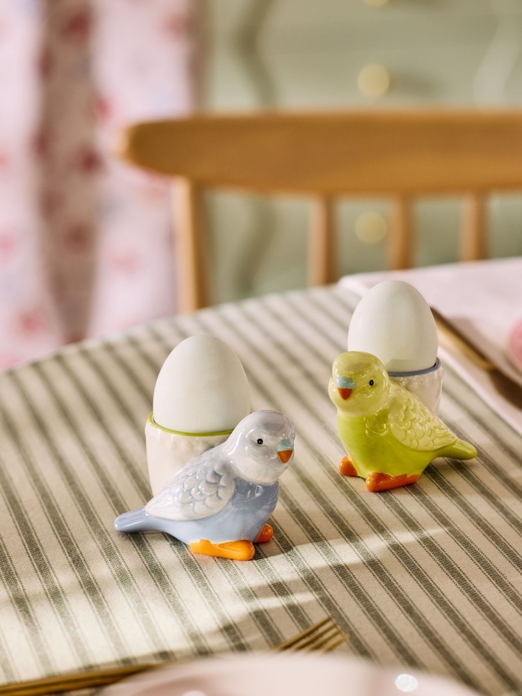 Cath Kidston Set of 2 Green Painted Table Egg Cups - Image 1 of 7