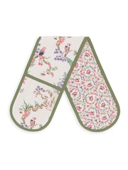 Cath Kidston 2 Pack Cream Spring Birds Textile Tea Towels and Oven Gl Set - Image 2 of 2