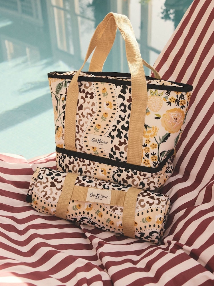 Cath Kidston Brown Leopard Picnic Essentials Rug and Small Tote Bag Kit - Image 1 of 8