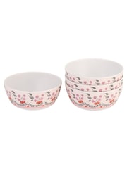 Cath Kidston 12 Piece Pink Cherry Melamine Dinner Set - Image 6 of 10