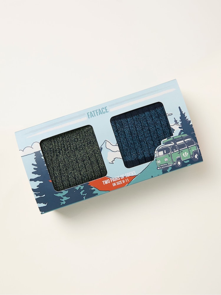 Multi 2 Pack Nathan Socks in a Camper Gift Box - Image 2 of 2