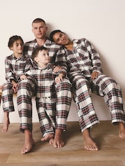 Cream Check Matching Family Christmas Button Through Pyjamas - Image 5 of 16