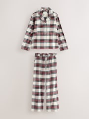 Cream Check Matching Family Christmas Button Through Pyjamas - Image 8 of 16
