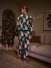 Green Santa Matching Family Christmas Cosy Long Sleeve Pyjamas - Image 2 of 7