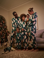 Green Santa Matching Family Christmas Cosy Long Sleeve Pyjamas - Image 4 of 7