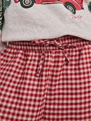 Red Truck Matching Family Christmas Sweatshirt and Flannel Pyjamas Set - Image 2 of 4