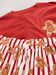 Red Gingerbread Matching Family Christmas Cosy Long Sleeve Pyjamas - Image 9 of 10