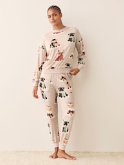 Oatmeal Hamish The Highland Cow Matching Family Christmas Cosy Long Sleeve Pyjamas - Image 10 of 10