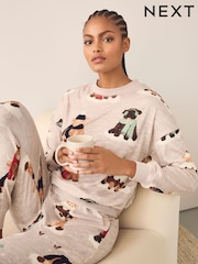 Oatmeal Hamish The Highland Cow Matching Family Christmas Cosy Long Sleeve Pyjamas - Image 6 of 10