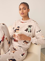Oatmeal Hamish The Highland Cow Matching Family Christmas Cosy Long Sleeve Pyjamas - Image 9 of 10