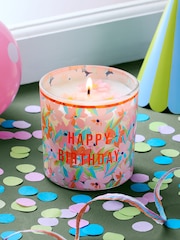 Orange Blossom Happy Birthday Floral Candle - Image 1 of 4