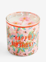 Orange Blossom Happy Birthday Floral Candle - Image 4 of 4