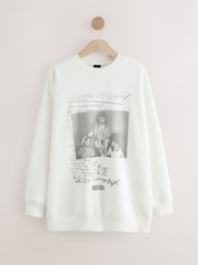 Ecru White Official Nirvana License Graphic Print Crewneck Sweatshirt - Image 6 of 8