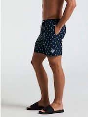Original Penguin Blue All Over Print 100% Cotton Swim Short - Image 3 of 5