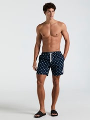 Original Penguin Blue All Over Print 100% Cotton Swim Short - Image 4 of 5