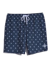 Original Penguin Blue All Over Print 100% Cotton Swim Short - Image 5 of 5