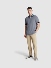 Original Penguin Blue Birdseye Pique 100% Cotton Polo Shirt - Image 3 of 5