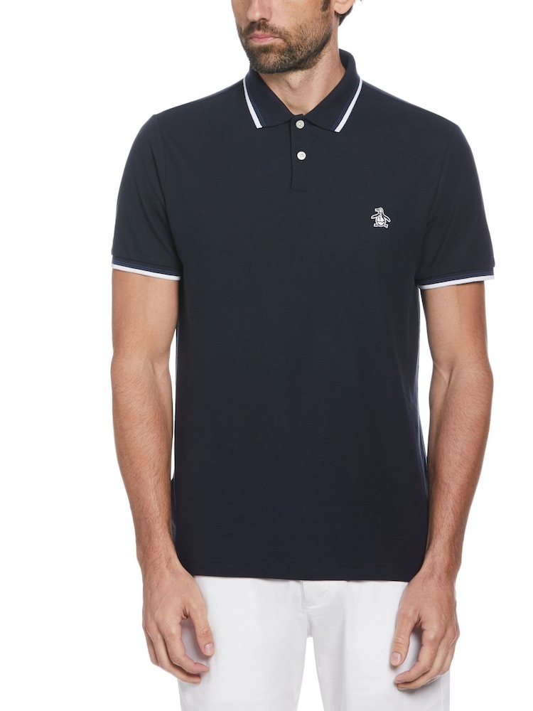 Original Penguin Textured Short Sleeve 100% Polo Shirt - Image 1 of 4