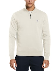 Original Penguin Natural 1/4 Zip 100% Cotton Sweatshirt - Image 1 of 4