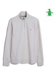 Original Penguin Natural 1/4 Zip 100% Cotton Sweatshirt - Image 4 of 4