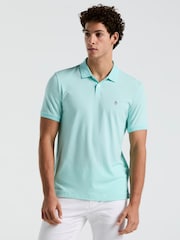 Синий с хромированной отделкой - Original Penguin Daddy Pique 100% Cotton Polo Shirt - Image 1 of 5